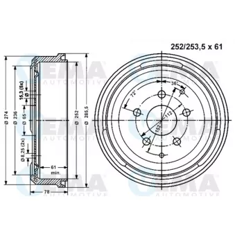 Tambour de frein VEMA 800853