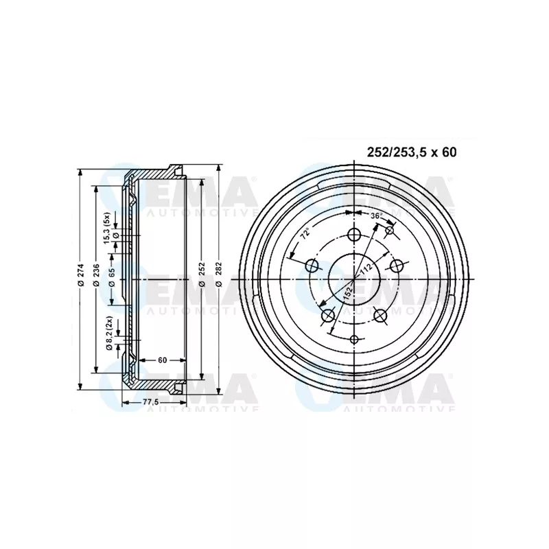 Tambour de frein VEMA 800854