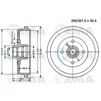 Tambour de frein VEMA 800857