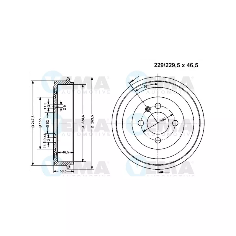 Tambour de frein VEMA 800939