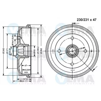 Tambour de frein VEMA 800948