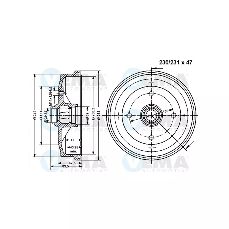 Tambour de frein VEMA 800948