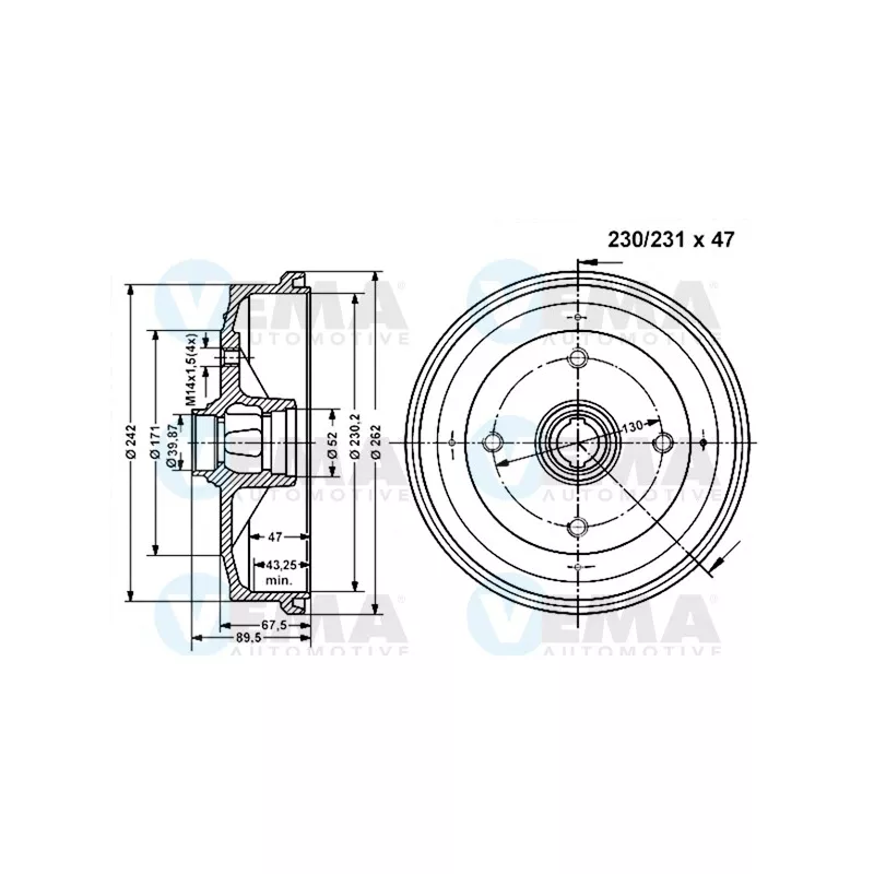 Tambour de frein VEMA 800958