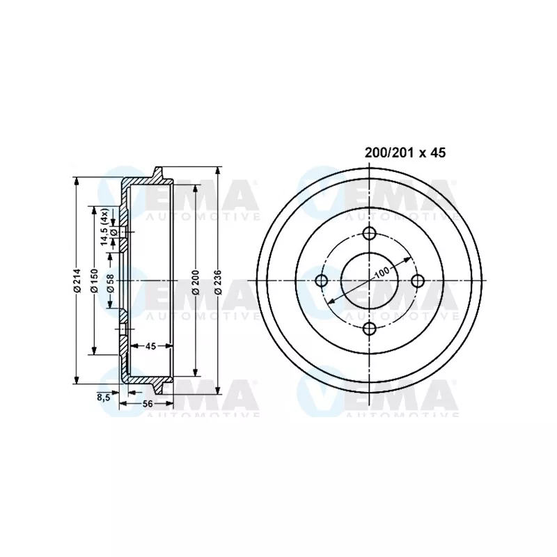 Tambour de frein VEMA 800961