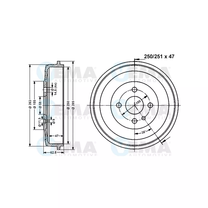 Tambour de frein VEMA 800969
