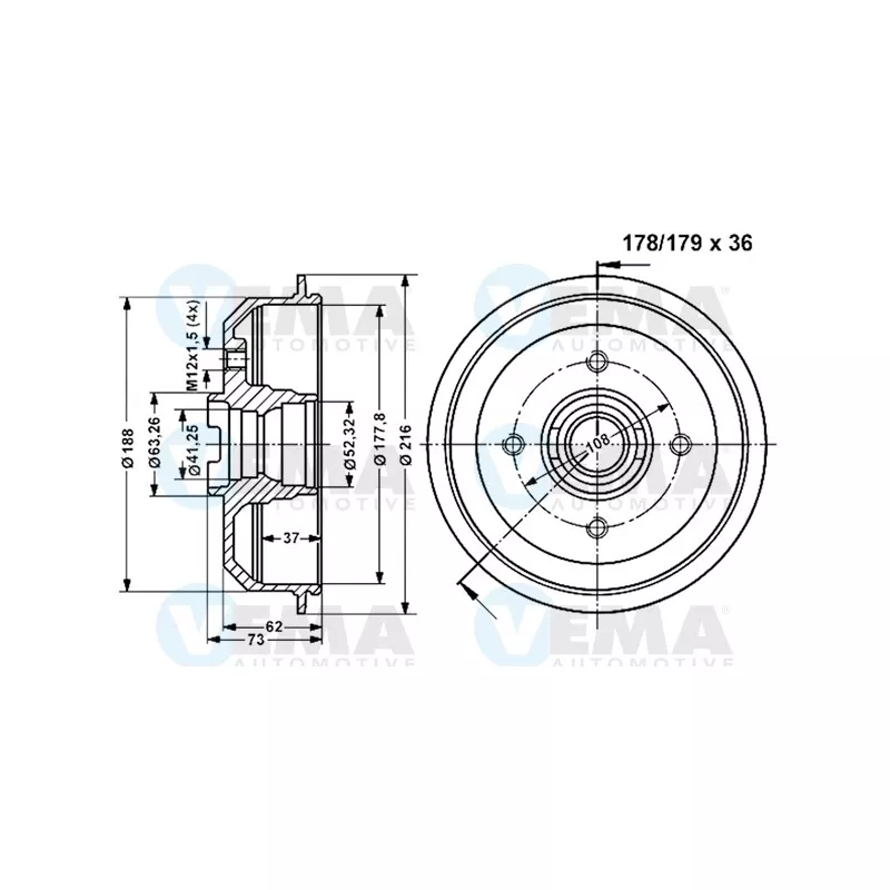 Tambour de frein VEMA 800970