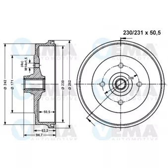Tambour de frein VEMA 800971