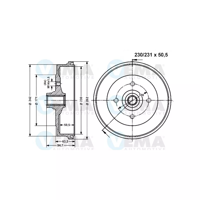 Tambour de frein VEMA 800971