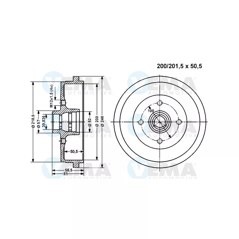 Tambour de frein VEMA 800975