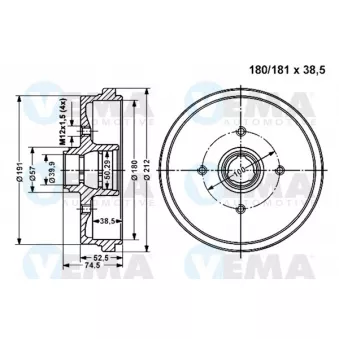 Tambour de frein VEMA 800977