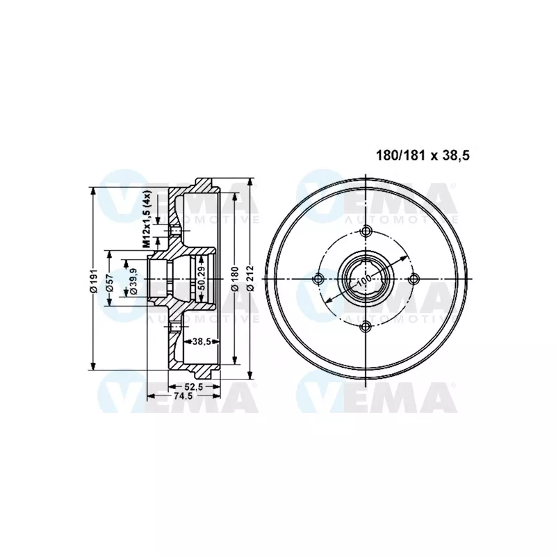 Tambour de frein VEMA 800977