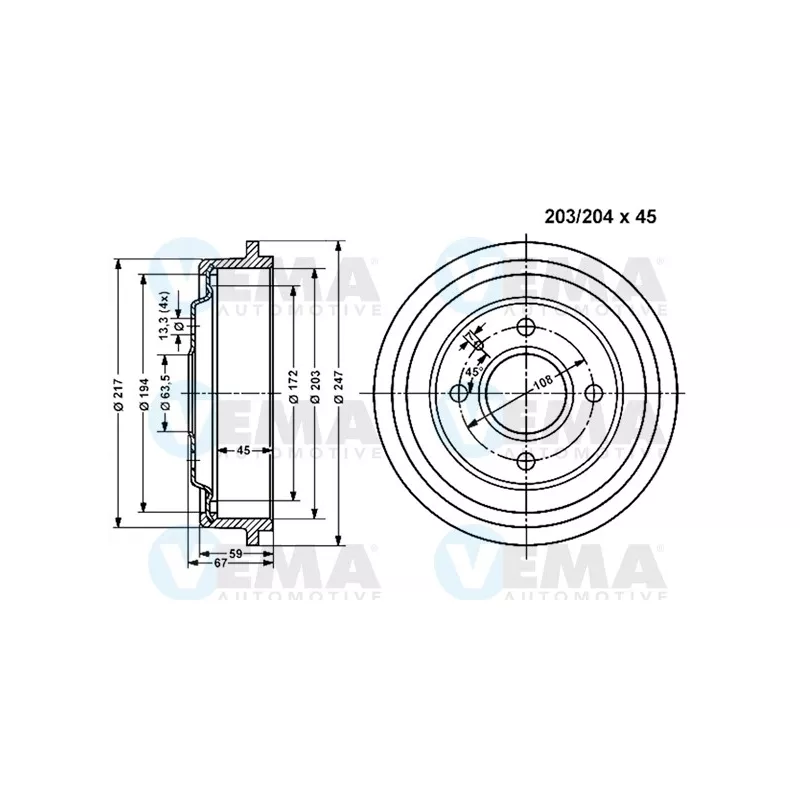 Tambour de frein VEMA 800991