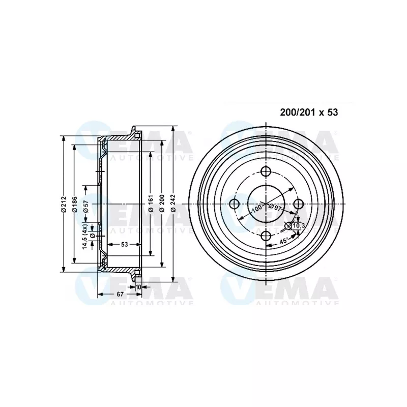 Tambour de frein VEMA 800992