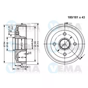 Tambour de frein VEMA 800998