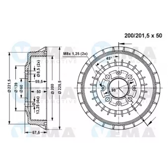 Tambour de frein VEMA 801006