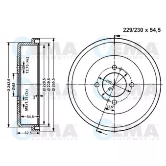 Tambour de frein VEMA 801029