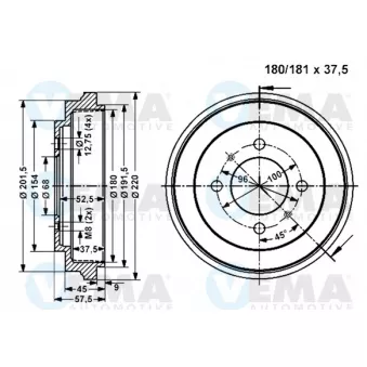 Tambour de frein VEMA 801030