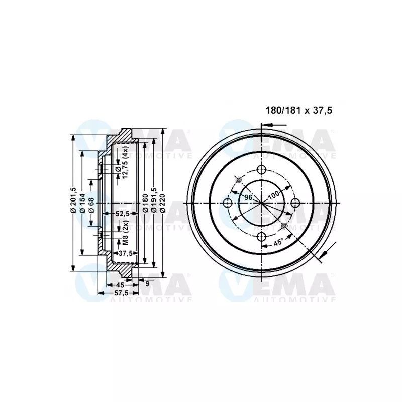 Tambour de frein VEMA 801030