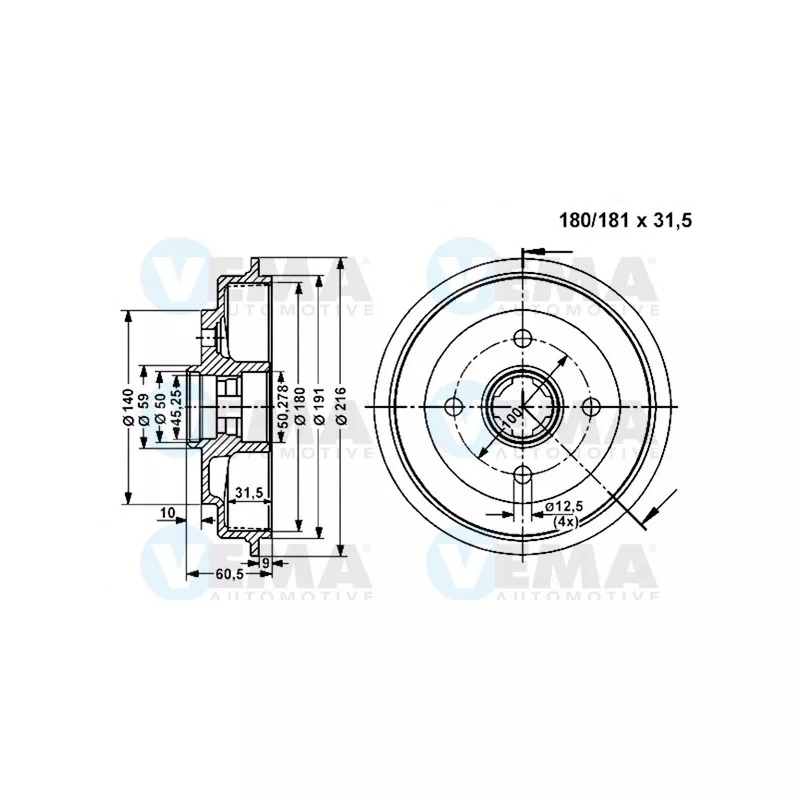 Tambour de frein VEMA 801032