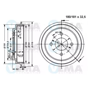 Tambour de frein VEMA 801033