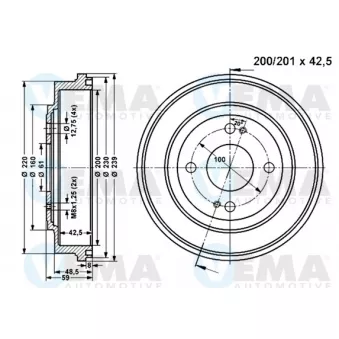 Tambour de frein VEMA 801049