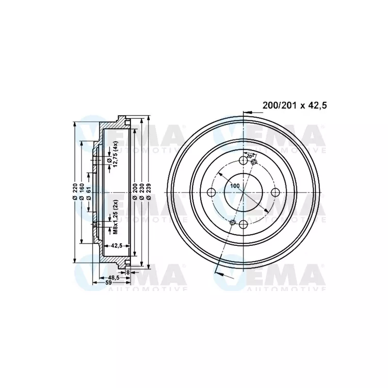 Tambour de frein VEMA 801049