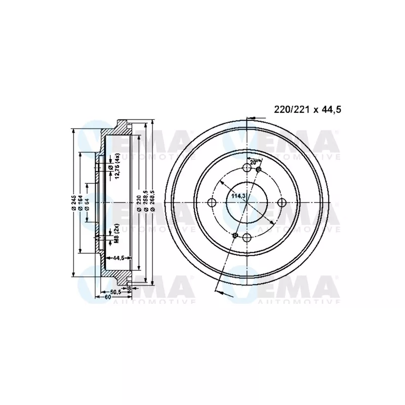Tambour de frein VEMA 801053
