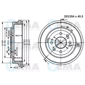 Tambour de frein VEMA 801062