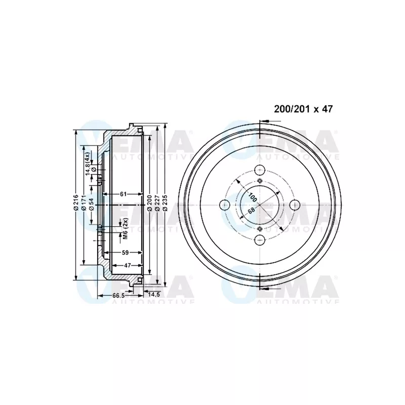Tambour de frein VEMA 801074