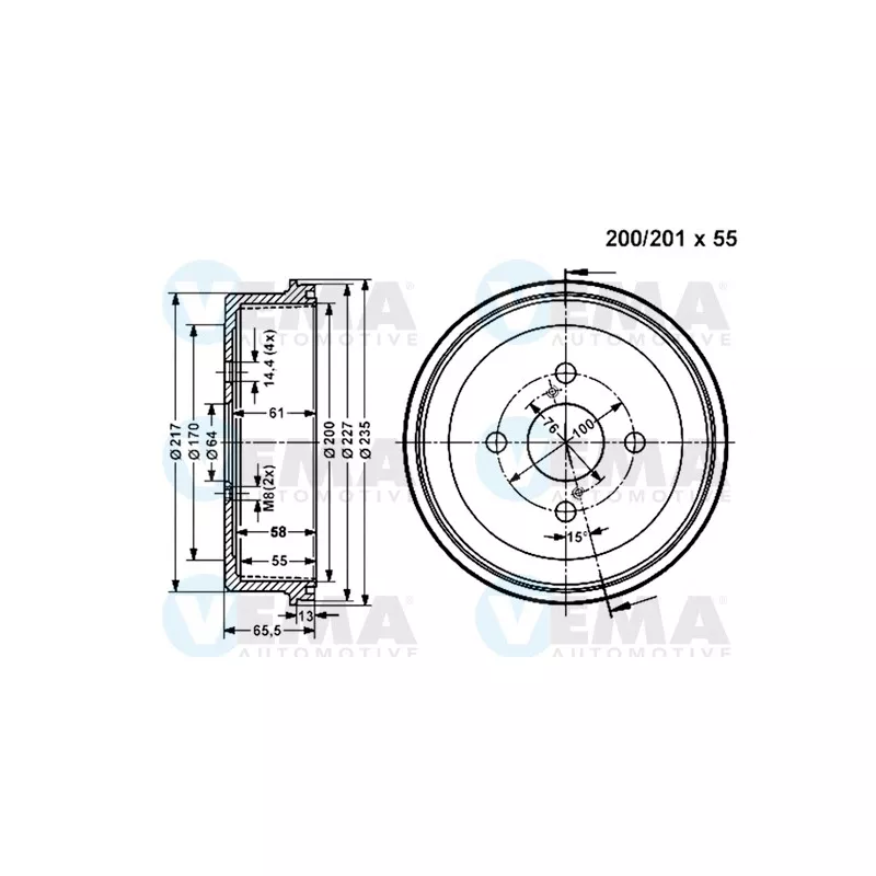Tambour de frein VEMA 801075
