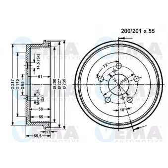 Tambour de frein VEMA 801084