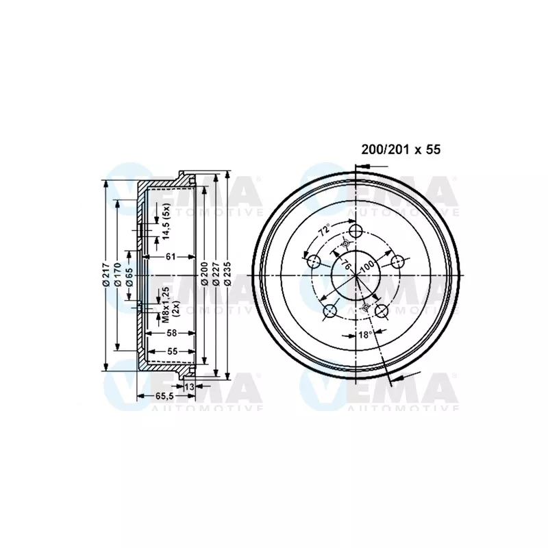 Tambour de frein VEMA 801084