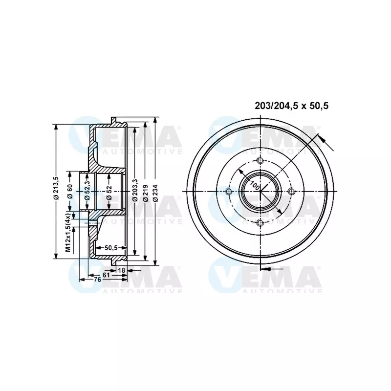 Tambour de frein VEMA 801094