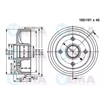 Tambour de frein VEMA 801099