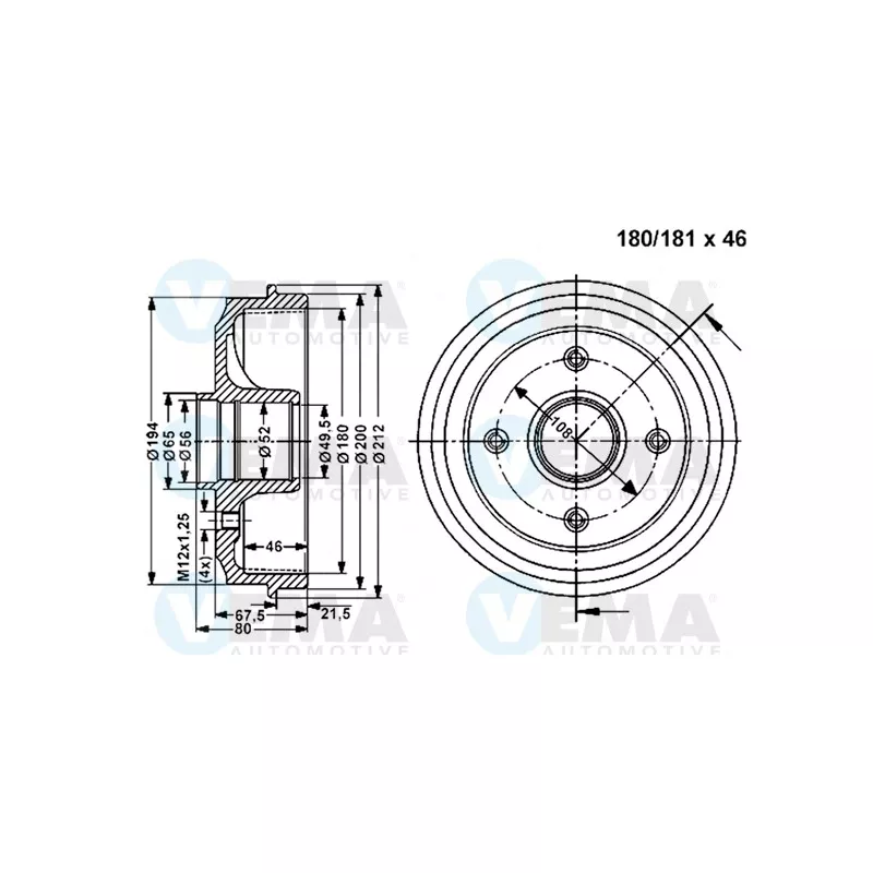 Tambour de frein VEMA 801099