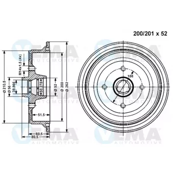 Tambour de frein VEMA 801113