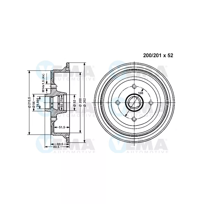 Tambour de frein VEMA 801113