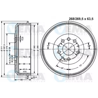Tambour de frein VEMA 801118