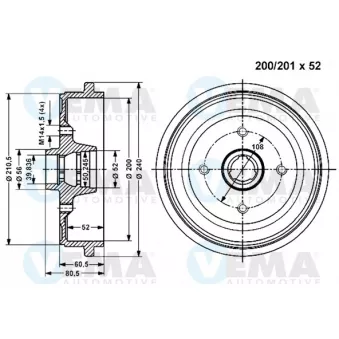 Tambour de frein VEMA 801120