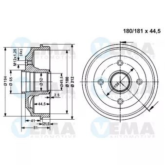 Tambour de frein VEMA 801125