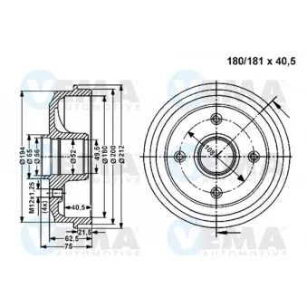 Tambour de frein VEMA 801129