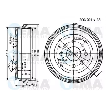 Tambour de frein VEMA 801137