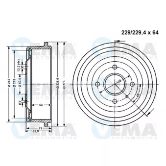 Tambour de frein VEMA 801147