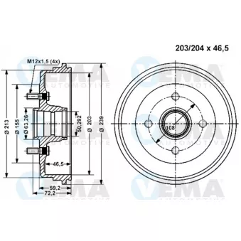 Tambour de frein VEMA 801150
