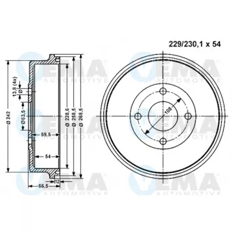 Tambour de frein VEMA 801162