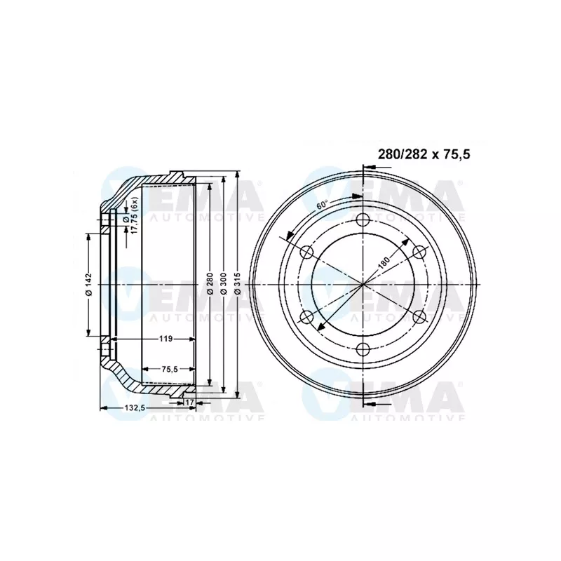 Tambour de frein VEMA 801164