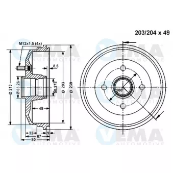 Tambour de frein VEMA 801166