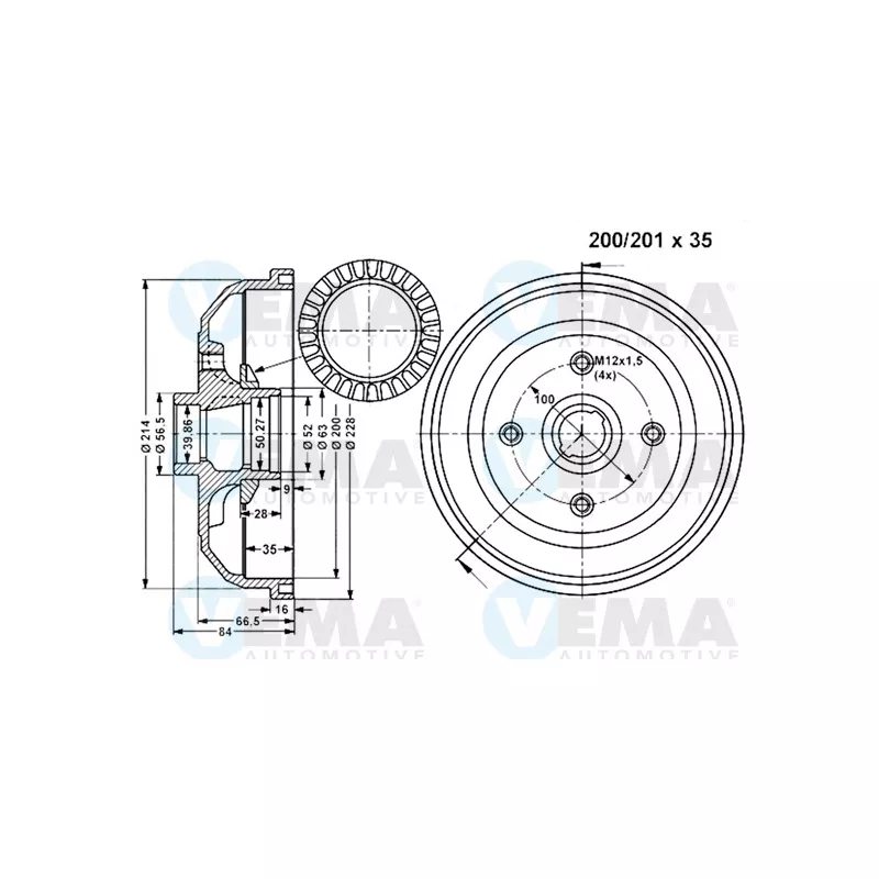 Tambour de frein VEMA 801169