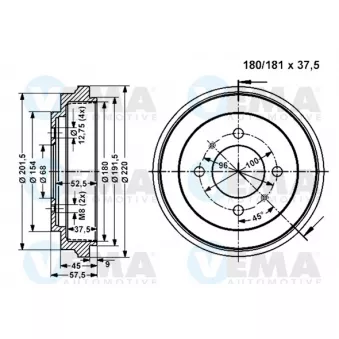Tambour de frein VEMA 801185