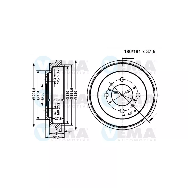 Tambour de frein VEMA 801185